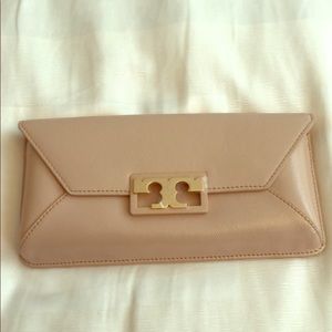 Tory Burch nude clutch